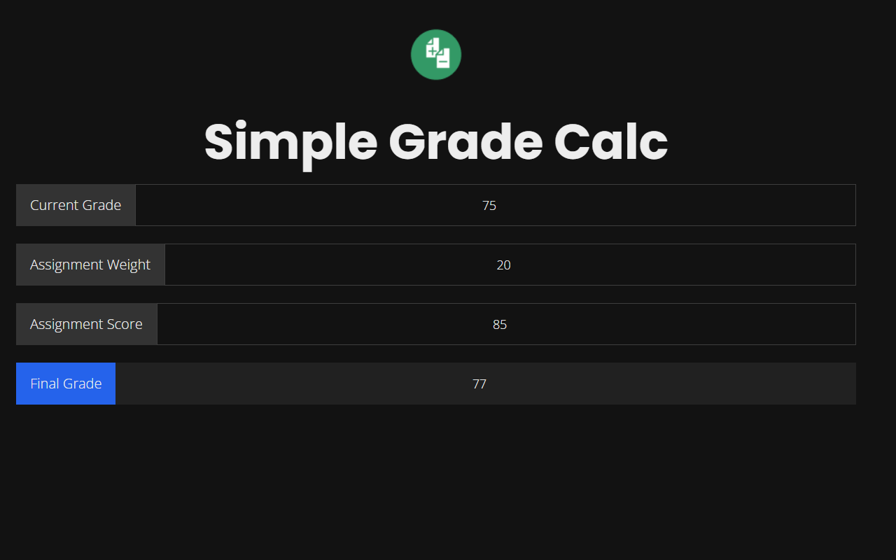 Simple Grade Calc